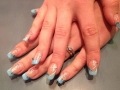 Acryl blauw met nail art